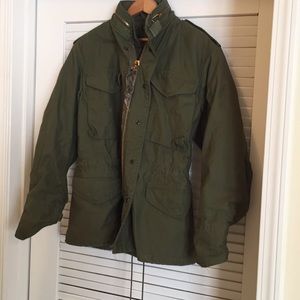 Vintage Heavy Cotton Army Jacket Olive Drab